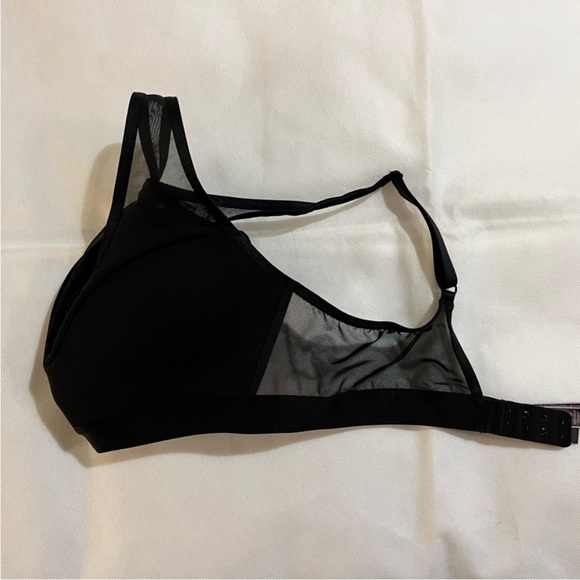 Victoria secret black padded bra cross cross straps sheer black strap solid 34b - Picture 6 of 6
